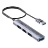 USB hub Unitek H1208CGY01 — 4-port USB 3.0 (5 Gbps), backwards compatible with USB 2.0, aluminium