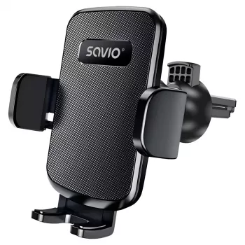 Phone grip SAVIO CH-05, black — durable protective accessory for mobile phones