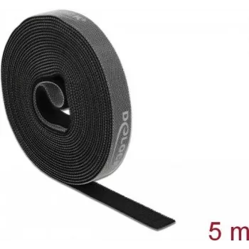 Mounting tape DeLOCK Velcro tape on roll L 5 m x W 15 mm black