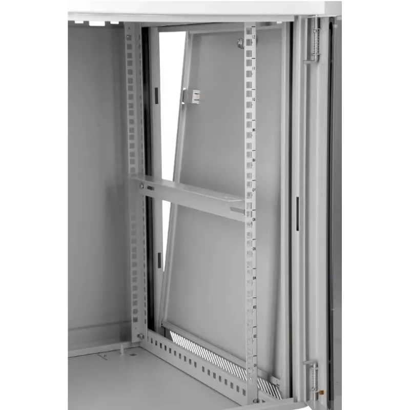 Network wall cabinet SOMI Networks 22U 19 inch with 45 cm depth, front glass door, gray