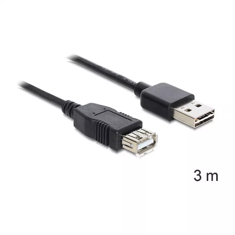 USB Cable DeLOCK EASY-USB 2.0-A 3m Black