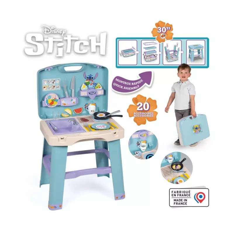 Play kitchen SMOBY Stitch Kitchen 7600311909 with accessories – children's role-play kitchen set