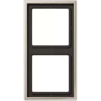 Switch Cover Plate JUNG ES 2982 — Black and Stainless Steel, Screwless, 81×152 mm