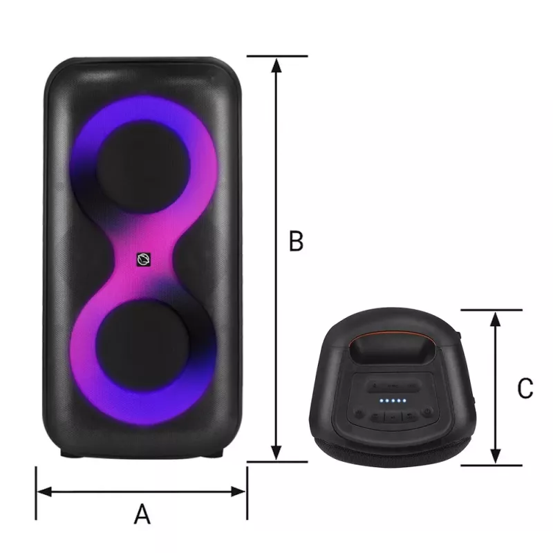 Portable music center MANTA SPK0401B100 Bluetooth speaker, 100 W peak, FM radio, karaoke, built-in battery, X-BASS