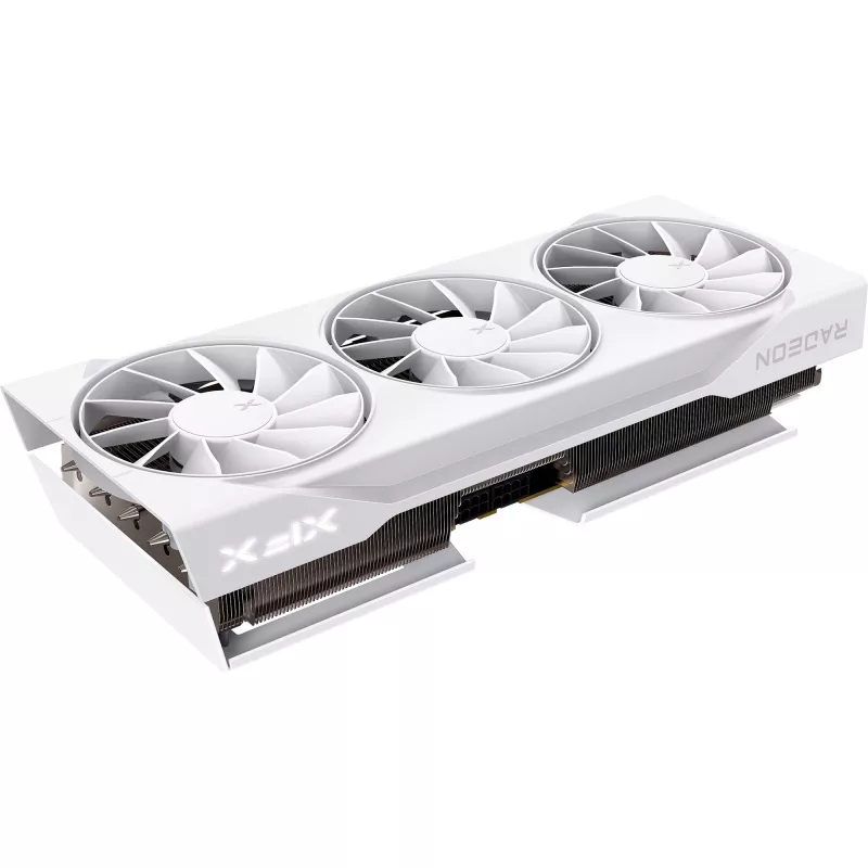 Graphics card XFX Radeon RX 9070 XT — 16 GB GDDR6, 256-bit, PCIe x16, 2400 MHz, 3-fan white, 325×65 mm