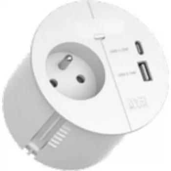Power strip Bachmann LOOP IN CHARGE 938.302 with 1x UTE socket and 1x USB 22W