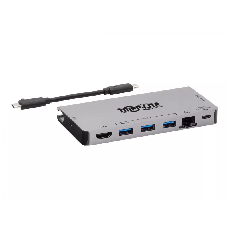 USB-C Dock - 4K HDMI, USB 3.2 Gen 1, USB-A Hub, GbE, Memory Card, 100W PD Charging, Detachable Cord U442-DOCK5D-GY