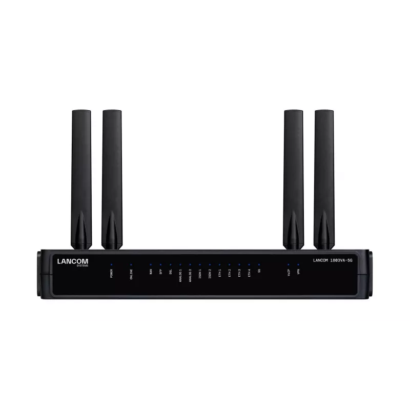 Router Lancom Systems LANCOM 1803VA-5G (EU) — 5G, Gigabit Ethernet, external SMA antenna, 1 fan, AES/3DES security