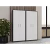 OLIV 2D CLOSED SHELVING UNIT, ANTHRACITE/WHITE SET