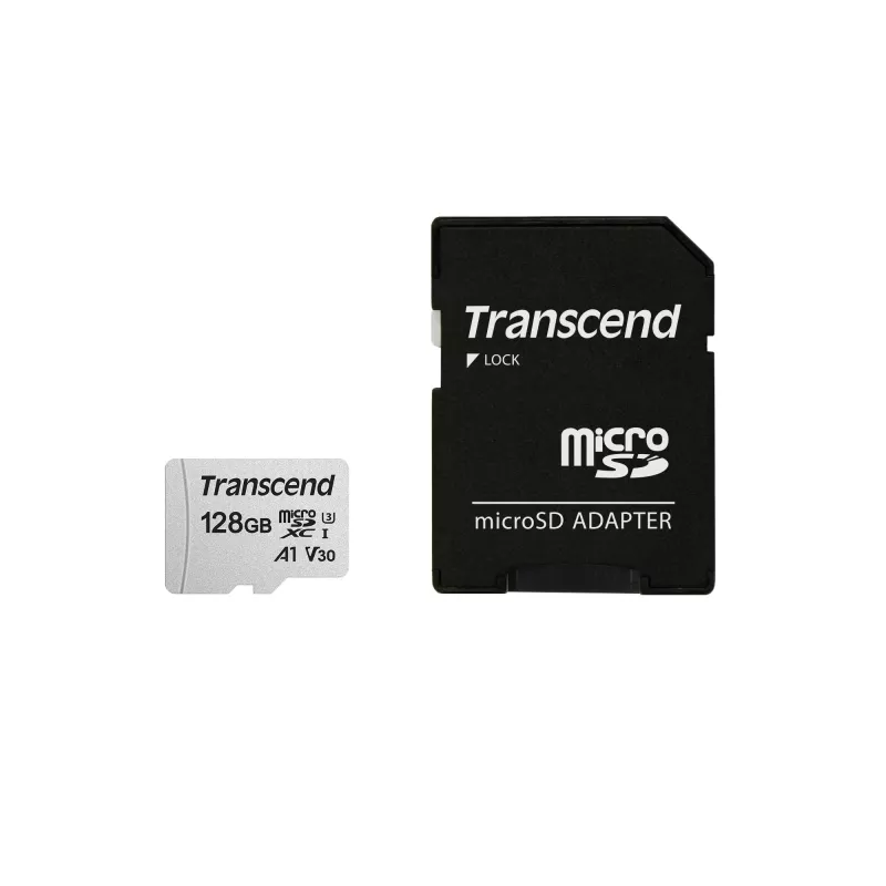 Flash Memory Transcend 128GB MicroSDXC SD300S with Adapter