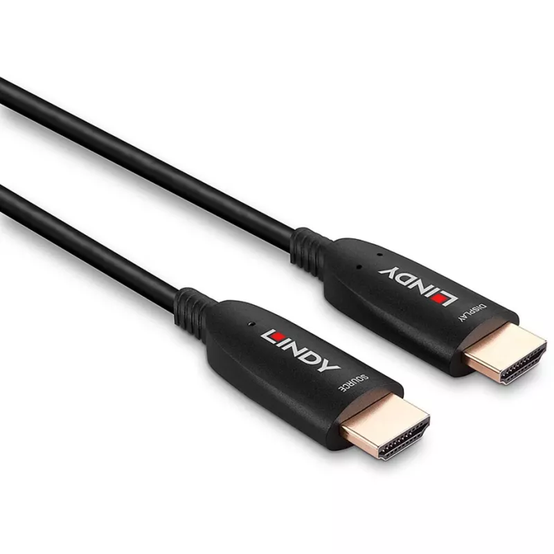 Lindy 15m Fibre Optic Hybrid HDMI 8K60 Cable, 15 m, HDMI Type A (Standard), HDMI Type A (Standard), 48 Gbit/s, Black