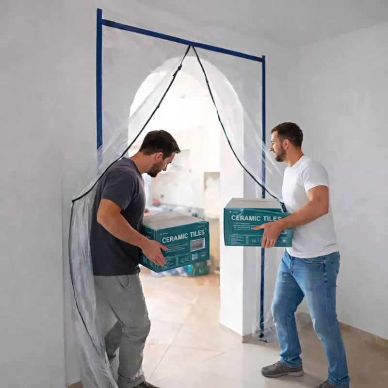 dust barrier door renovation, dust curtain 220X110 straight