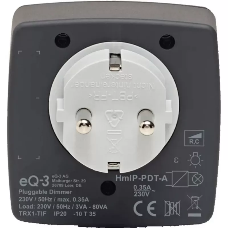 eQ-3 AG Homematic IP 161621A0, Indoor, Anthracite, Plastic, IP20, 70 mm, 39 mm