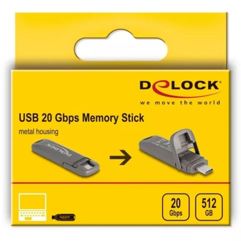 USB flash drive DeLOCK 54013 512 GB USB Type-C Grey