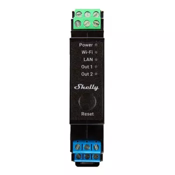 Pro 2PM, 25A, Wi-Fi, LAN and Bluetooth 2-Channel Smart Relay with Power Metering, Home Automation