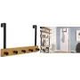 Wall coat rack UNiLUX KARAKO, 5 hooks, natural bamboo and black stainless steel, wall-mounted