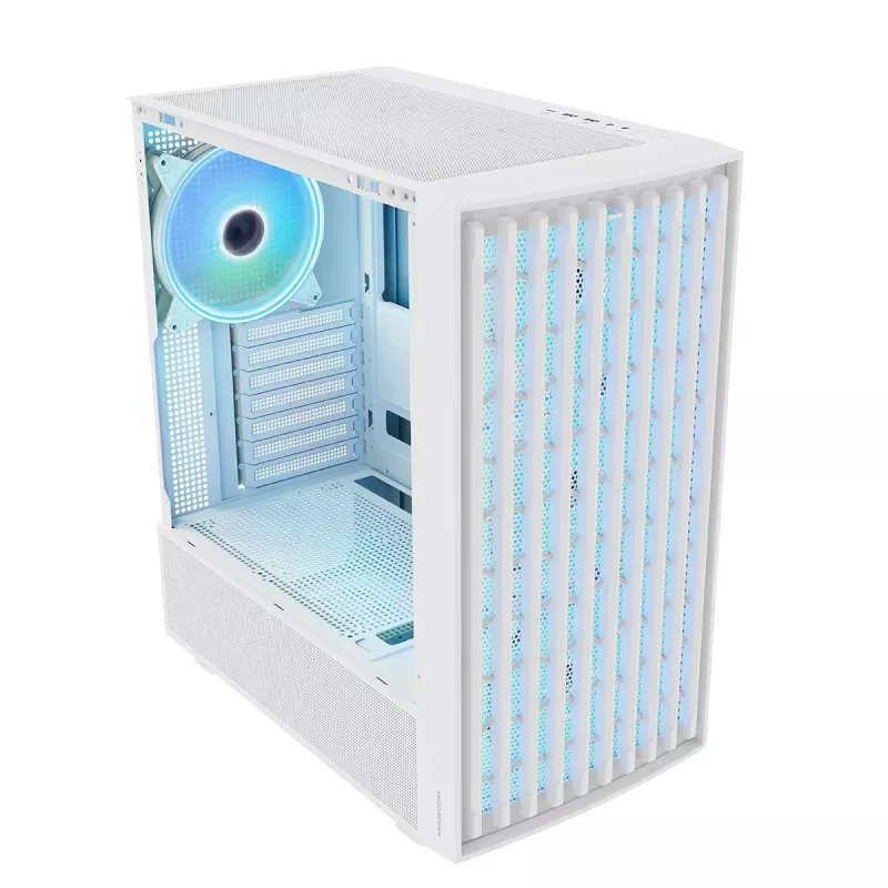 PC case MODECOM BREEZE ARGB Flow MIDI Black — ATX, 3x140mm front + 1x140mm rear, tempered glass, USB-C