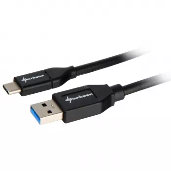 Sharkoon USB 3.2 Gen 2 Cable USB-A Plug> USB-C black 1 Meter - Cable - Digital/Data