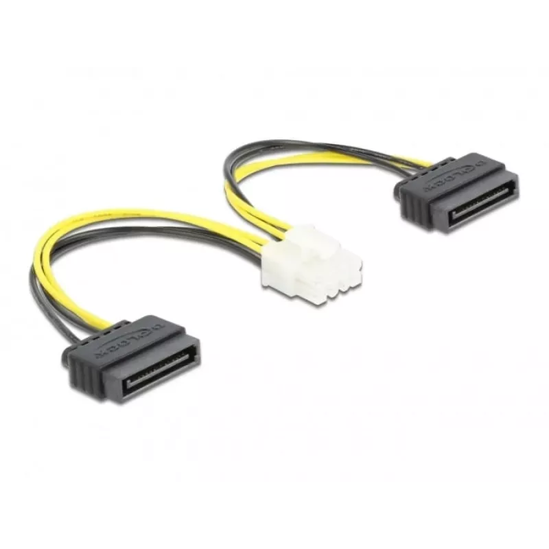 Power cable DeLOCK 83020 2 x 15 pin SATA to 8 pin EPS 15 cm