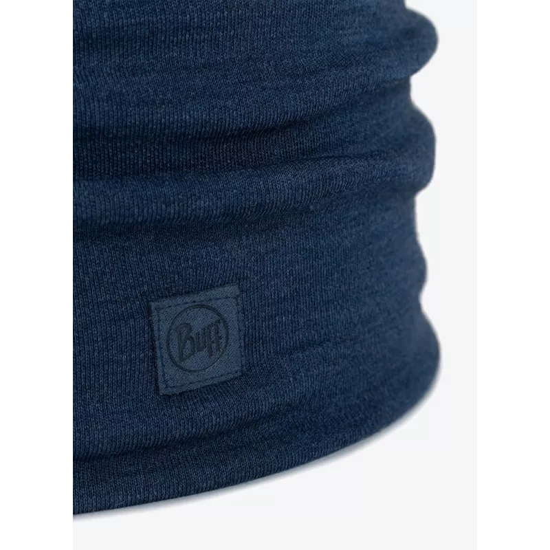 Buff merino wool neck and face warmer sling model 113018.779.10.00 — heavyweight, seamless, unisex, blue