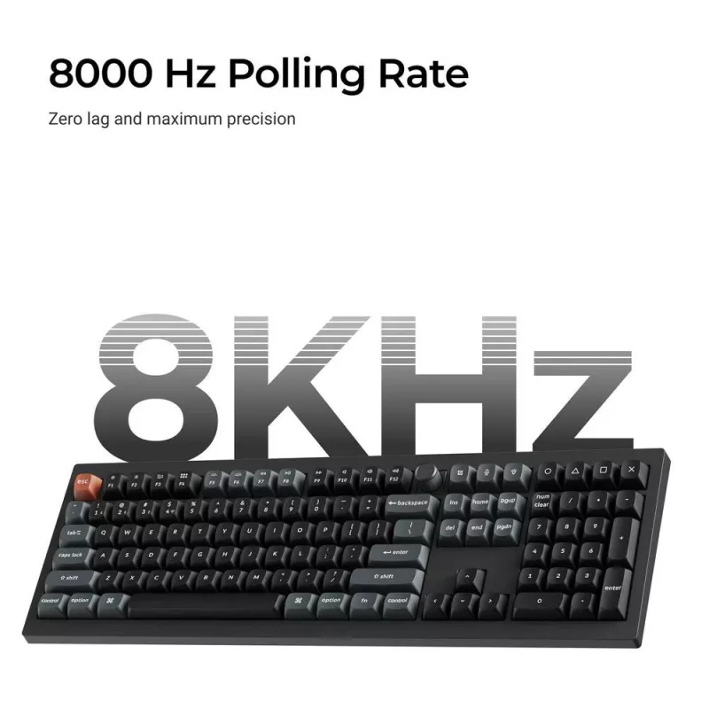 Mechanical keyboard Keychron V6 Ultra 8K — Full-size 100% QWERTY, Bluetooth, RGB, Black