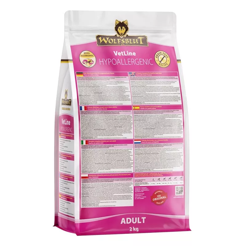 WOLFSBLUT VetLine Hypoallergenic Horse with sweet potatoes - dry dog food - 2kg