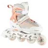 Nils Extreme NH18190 2IN1 Inline Skates WHITE/PINK SIZE. S (29-33) With Interchangeable Hockey Skates