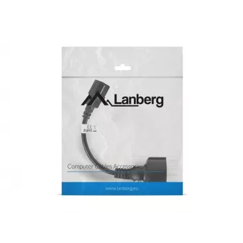 Lanberg CA-C14E-10CC-0018-BK Stromkabel Schwarz 0,18 m C14-Koppler (CA-C14E-10CC-0018-BK)