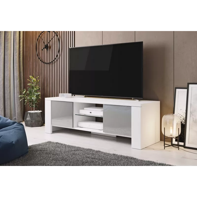 Cama TV stand WEST 42/130/42 white/grey gloss