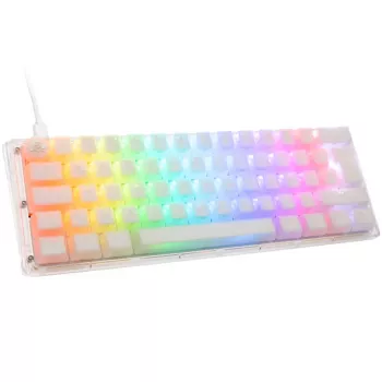 Ducky One 3 Aura White Mini Gaming Keyboard, RGB LED - MX-Silent-Red