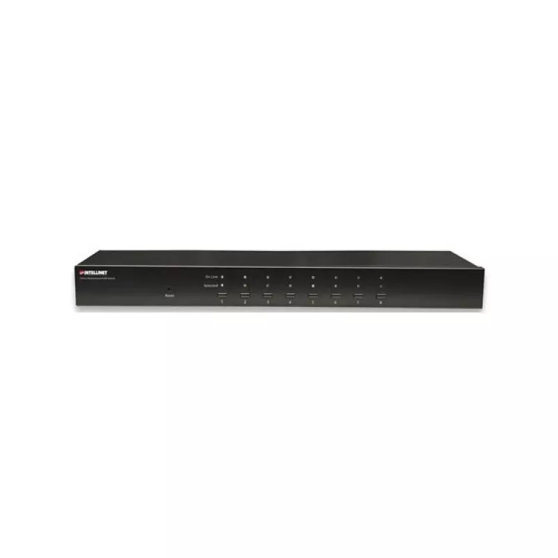 Intellinet 8-Port Rackmount KVM Switch, Combo USB + PS/2, On-Screen Display, Cables included (Euro 2-pin plug)