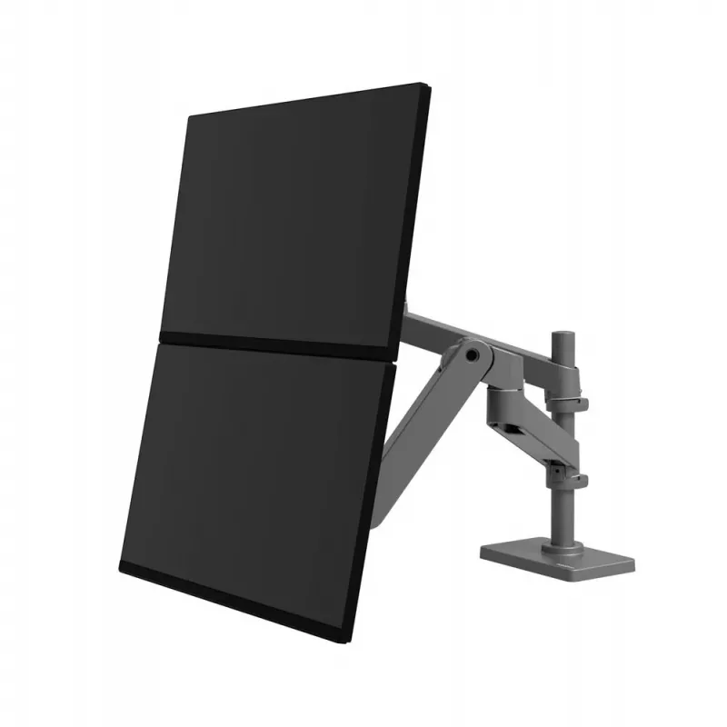 Ergotron LX Pro - Mounting Kit (Doppelarm) - for 2 LCD-Displays - perforated-plate mounting - Aluminium - Dark Grey - Screen Size: to 61 cm (to 24 inch)