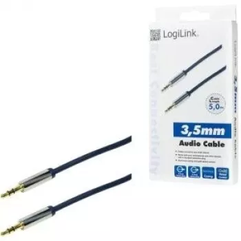 Logilink - Audio Cable - Mini-Phone Stereo 3.5 mm (M) - Mini-Phone Stereo 3.5 mm (M) - 5 m - dark blue (CA10500)