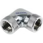 Alphacool HF L-connector 90° - G1/4 Rotatable - 2x Internal Thread - Chrome (17038)
