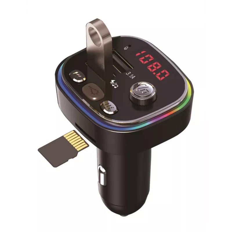 FM transmitter VAKOSS TC-B439K Bluetooth USB, 87.5–108 MHz, microSD/USB playback, 5V/3.1A output, RGB display