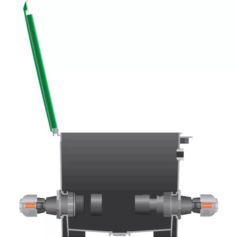 Sprinklersystem connector 25mm > 1, black connector/Grey