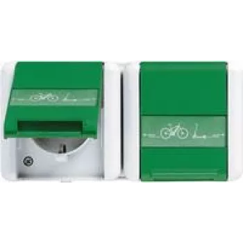 Jung SCHUKO Dual Socket Outlet 16 A 250V 8220 GN NAWEB (8220GNNAWEB)
