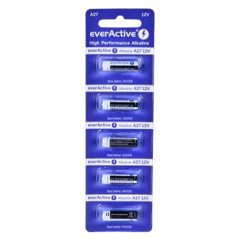 Rechargeable battery pack everActive 27A5BL, alkaline 12 V, cylindrical, 5 pcs, 27.3 × 7.62 mm