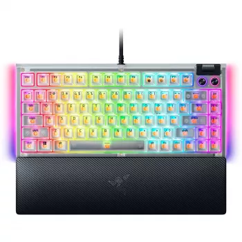 Razer Hot-swappable Mechanical Gaming Keyboard | BlackWidow V4 75% | Gaming Keyboard | Wired | US | Phantom White Edition | USB Type-C | Razer Mechani