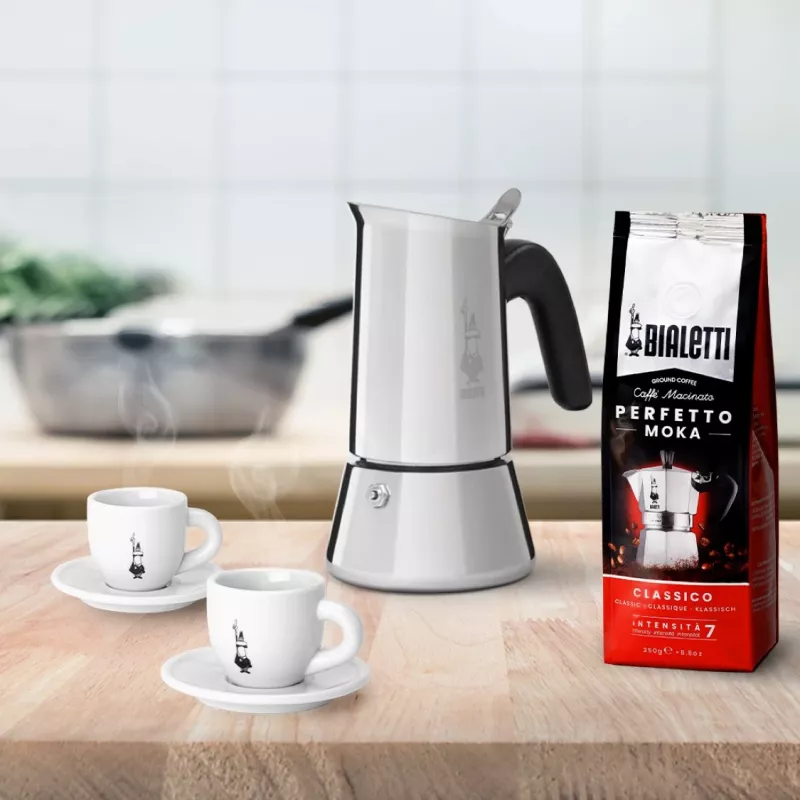 Moka pot Bialetti Venus 0.2 L stainless steel, induction-safe, 4 cups