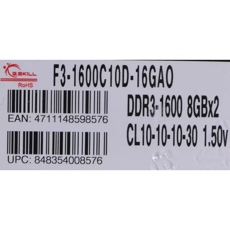 G.SKill ARES 16Go Kit DDR3 PC3-12800 CL10 (F3-1600C10D-16GAO)
