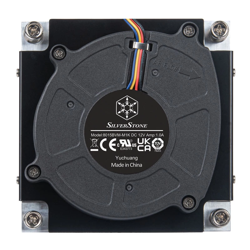 Processor air cooler SILVERSTONE SST-XE01-1700A — 8 cm fan, 1000–5500 RPM, dual ball bearing, black
