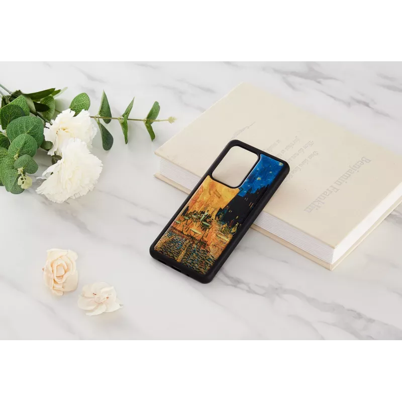Phone case iKins for Samsung Galaxy S20 Ultra — black, model 'Cafe Terrace'