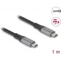 USB Cable DeLOCK 81191 USB4 Gen 2x2 1m USB C Black Grey