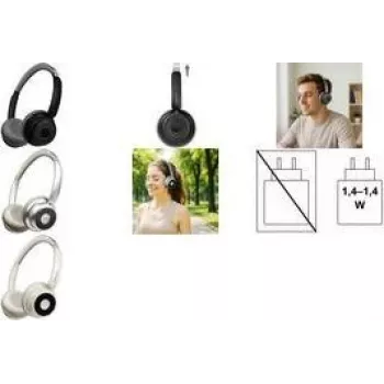 LogiLink BT0072S Over Ear Headphones Bluetooth Creme (BT0072S)