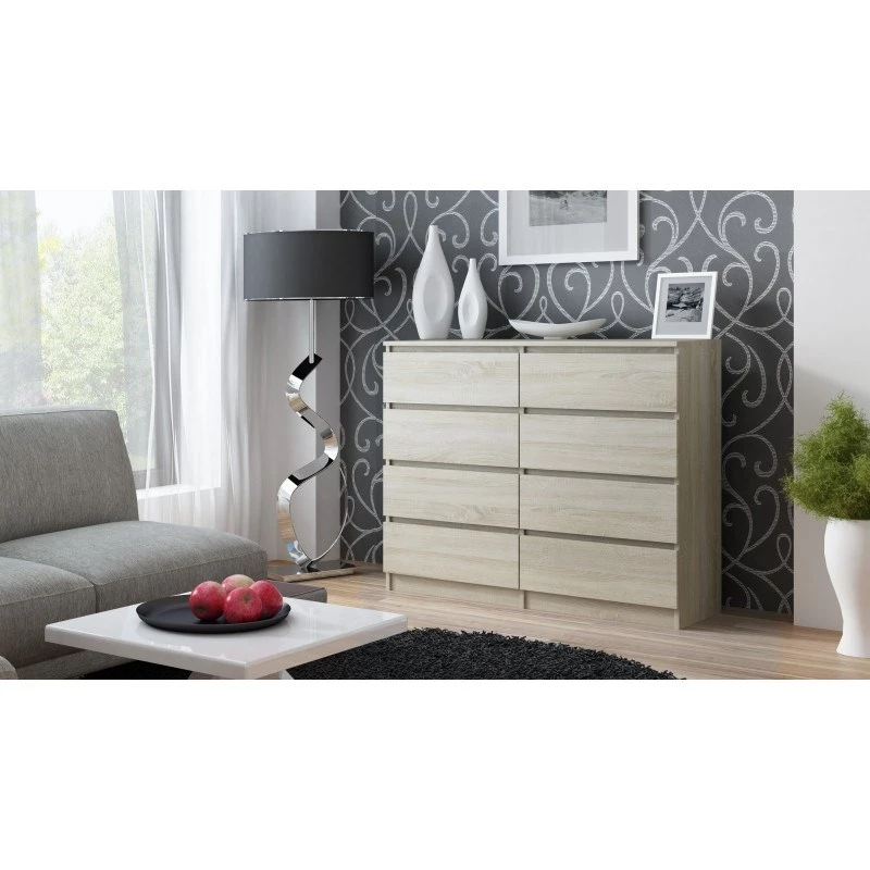 Chest of drawers top e shop Malwa M8 120 cm in Sonoma Oak — large dresser