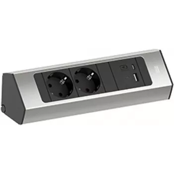 Power strip Bachmann CASIA 2 with 2x CEE7/3 sockets and 1x USB A/C 22W