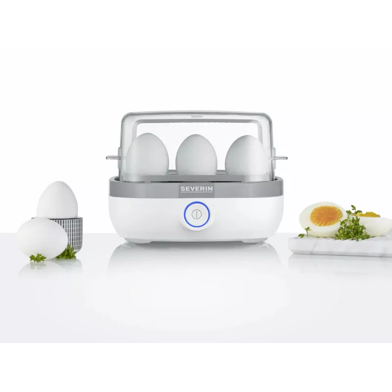 egg cooker EK 3164 (White/Grey, 420 Watt, for 6 eggs)