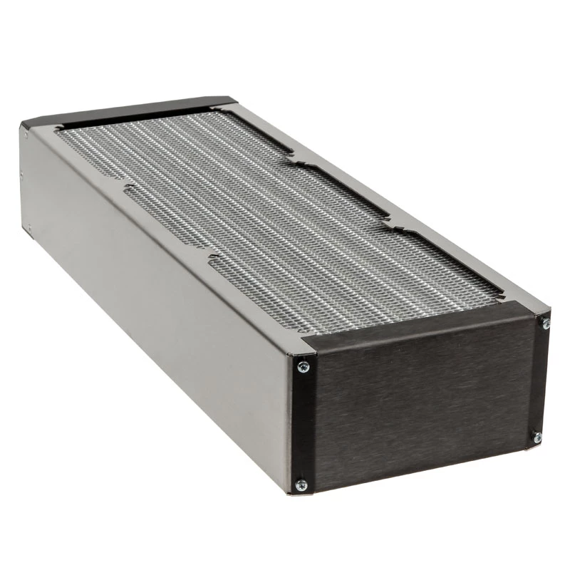 Radiator Aqua-Computer airplex radical 4/360 — Aluminium/Copper/Stainless steel, 400×140×73 mm