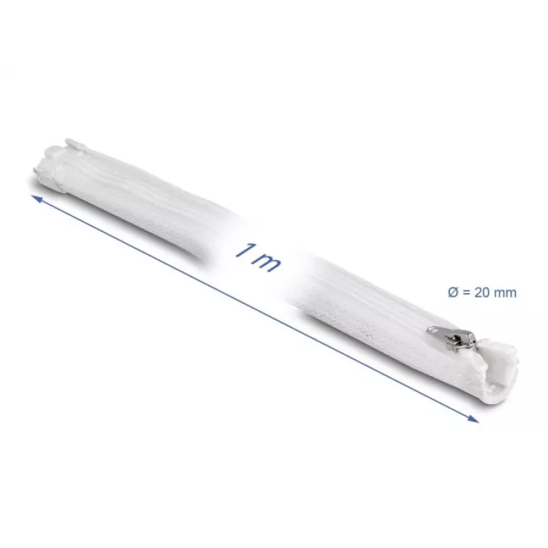 Braided Sleeve DeLOCK 20821 1 m x 20 mm white